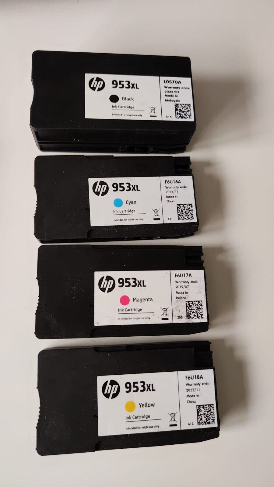4x Genuine HP 953XL ink cartridges - FREE UK DELIVERY! VAT inc. (UNBOXED)