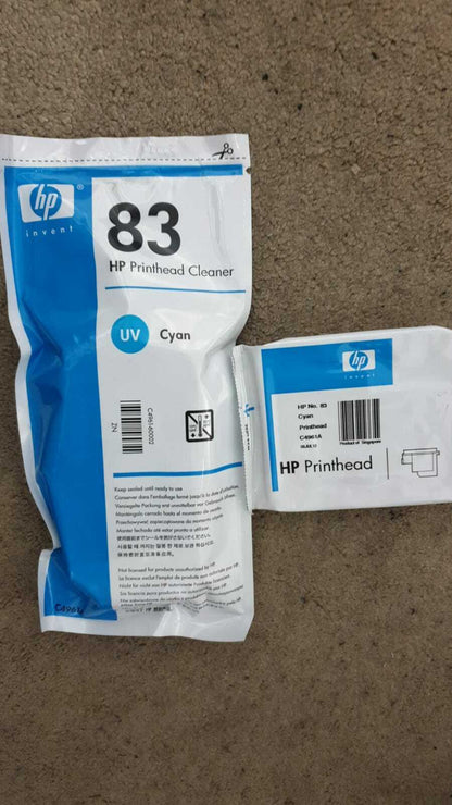 Genuine lot of HP 83 UV Printheads and Cleaners (C4960A-65A) DesignJet 5000 VAT