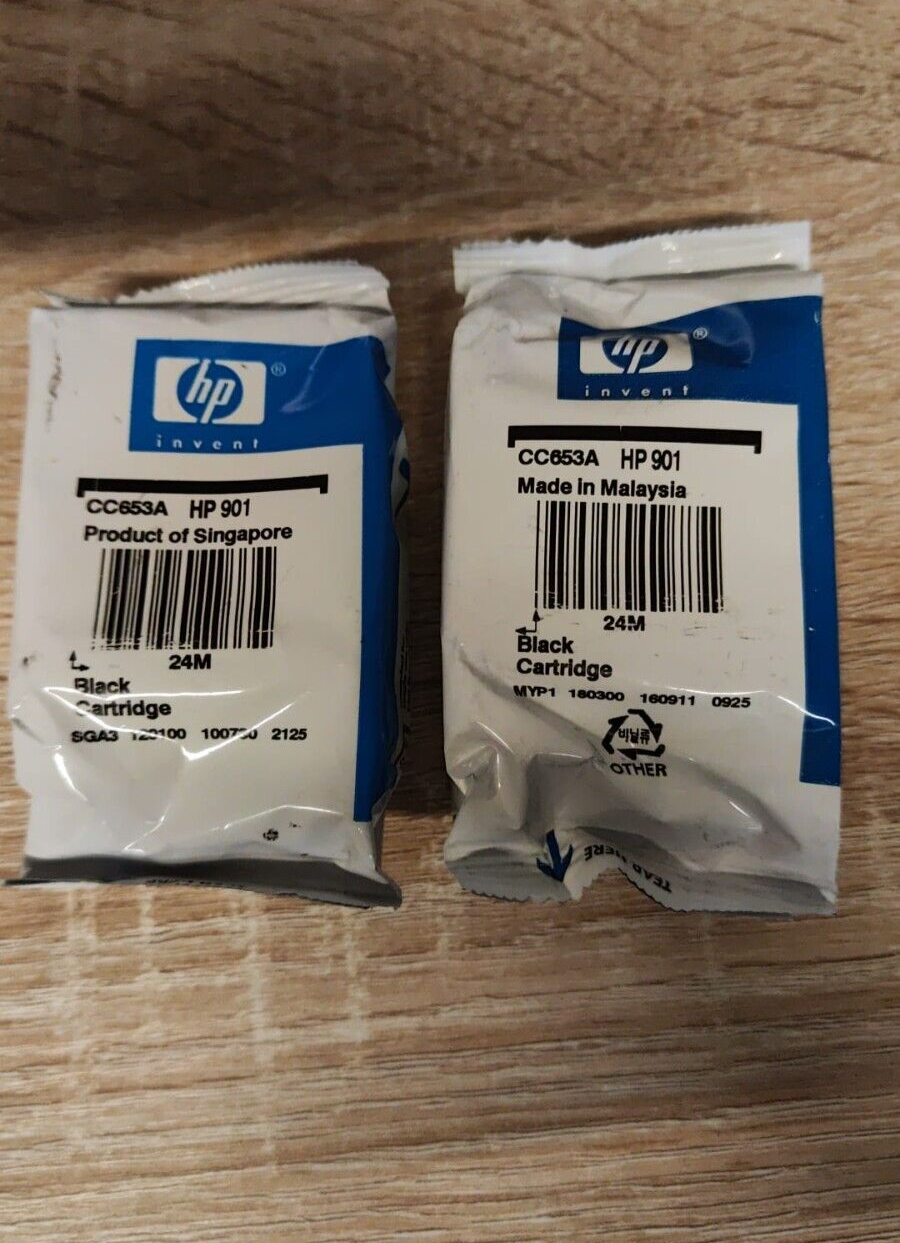 2x Genuine HP 901 Black ink Cartridges (CC653AE) - FREE UK DELIVERY!