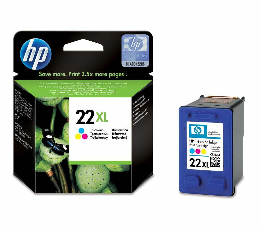 Genuine HP 22XL Colour ink cartridge - C9352C - VAT included - Free UK delivery!
