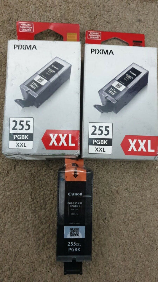 3x Original Canon PGI-255XXL Black Ink Cartridges (3x 255 XXL)