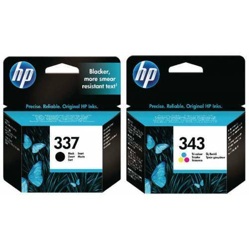 UNBOXED HP 337 + 343 Black & Tri-Colour Ink Cartridges (C9364E C8766E) - VAT inc