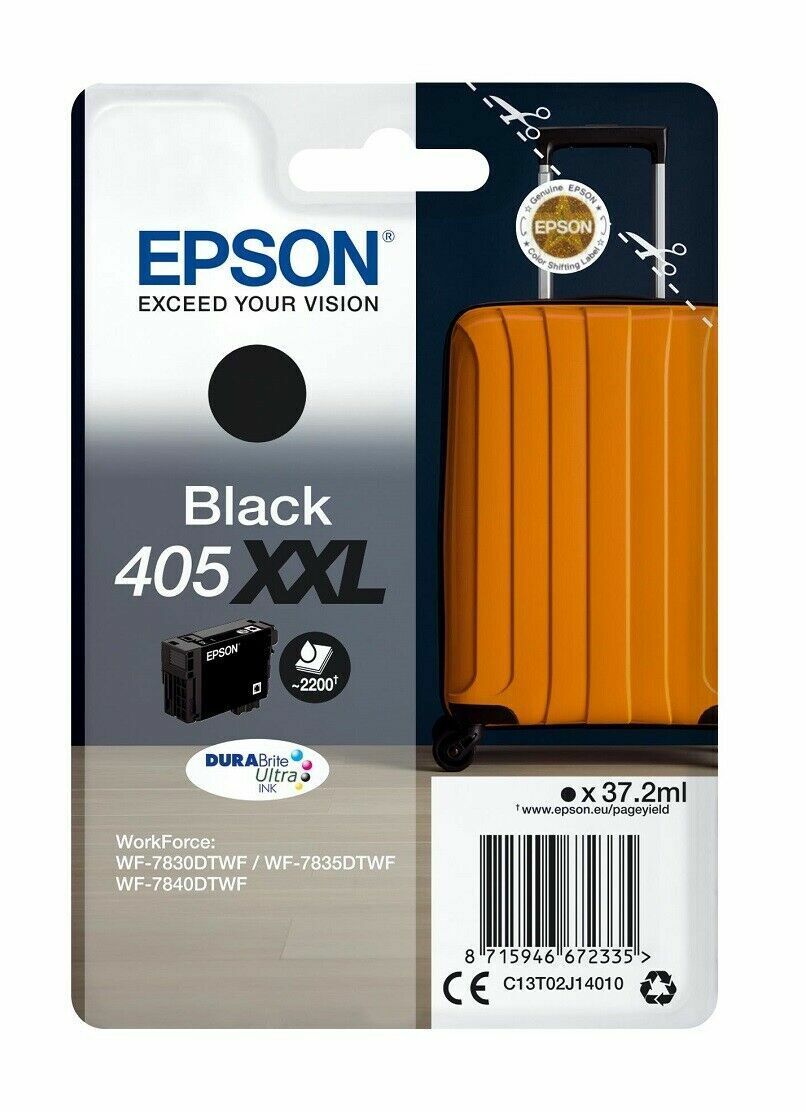 Genuine Epson 405XXL Black DURABrite Ink Cartridges - FREE UK DELIVERY!