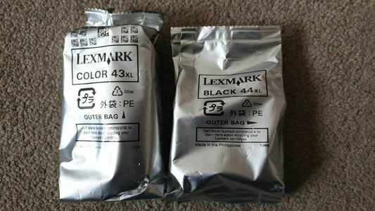 Genuine Lexmark 43XL + 44XL Black & Colour Ink cartridges - X4850 X4950 X7550