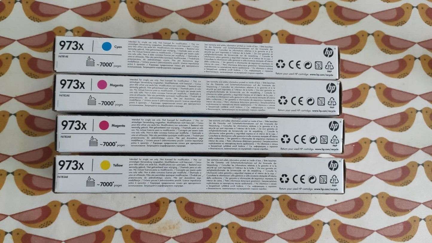 4x Genuine HP 973X PageWide Ink Cartridges - FREE UK DELIVERY! VAT included