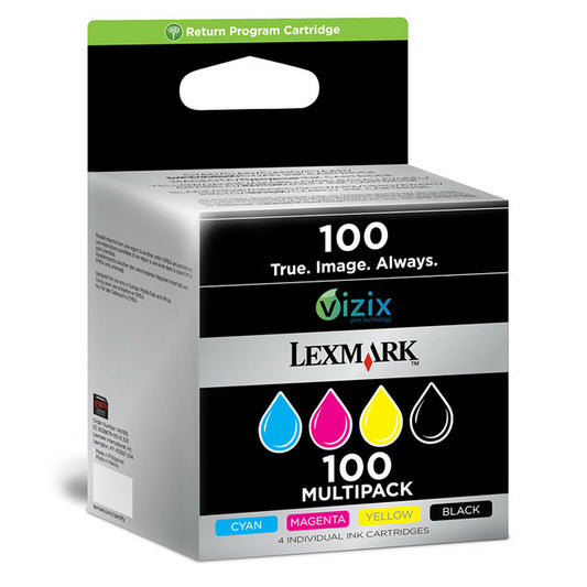 Genuine Lexmark 100 Black, Cyan, Magenta Yellow Ink Cartridges - FREE DELIVERY!