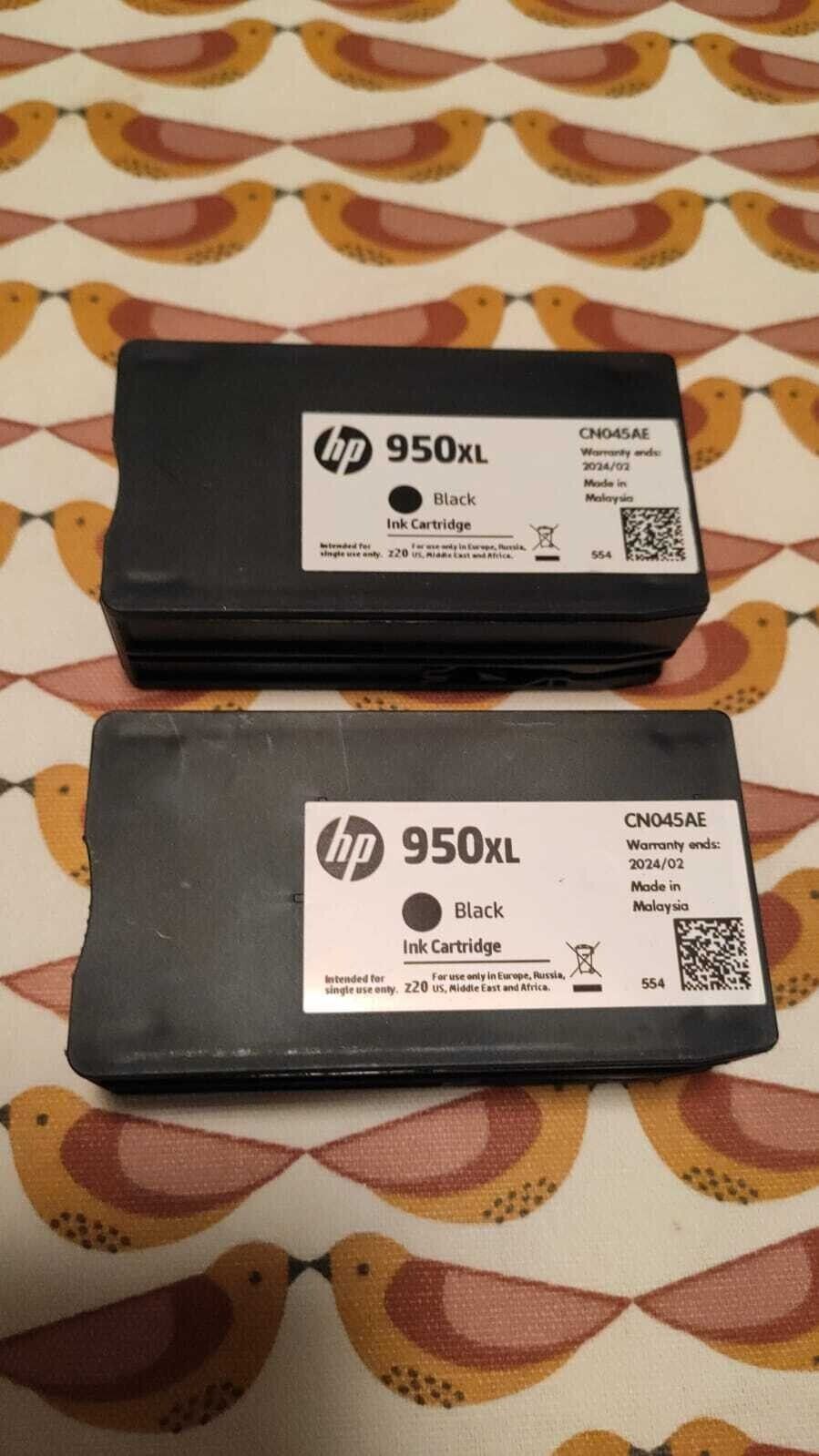2x Genuine HP 950XL Black ink cartridges (NO BOX) - CN045AE - FREE UK DELIVERY!