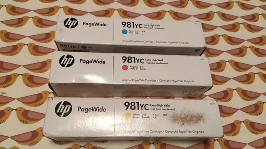 Genuine HP 981YC Cyan Magenta Yellow Ink Cartridges - FREE UK DELIVERY! VAT inc.