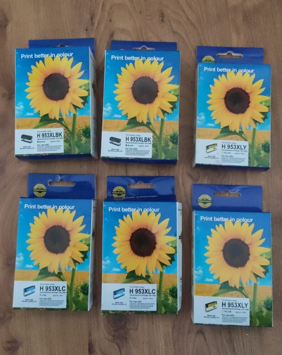 6x HP 953XL Remanufactured Ink Cartridges - FREE UK DELIVERY