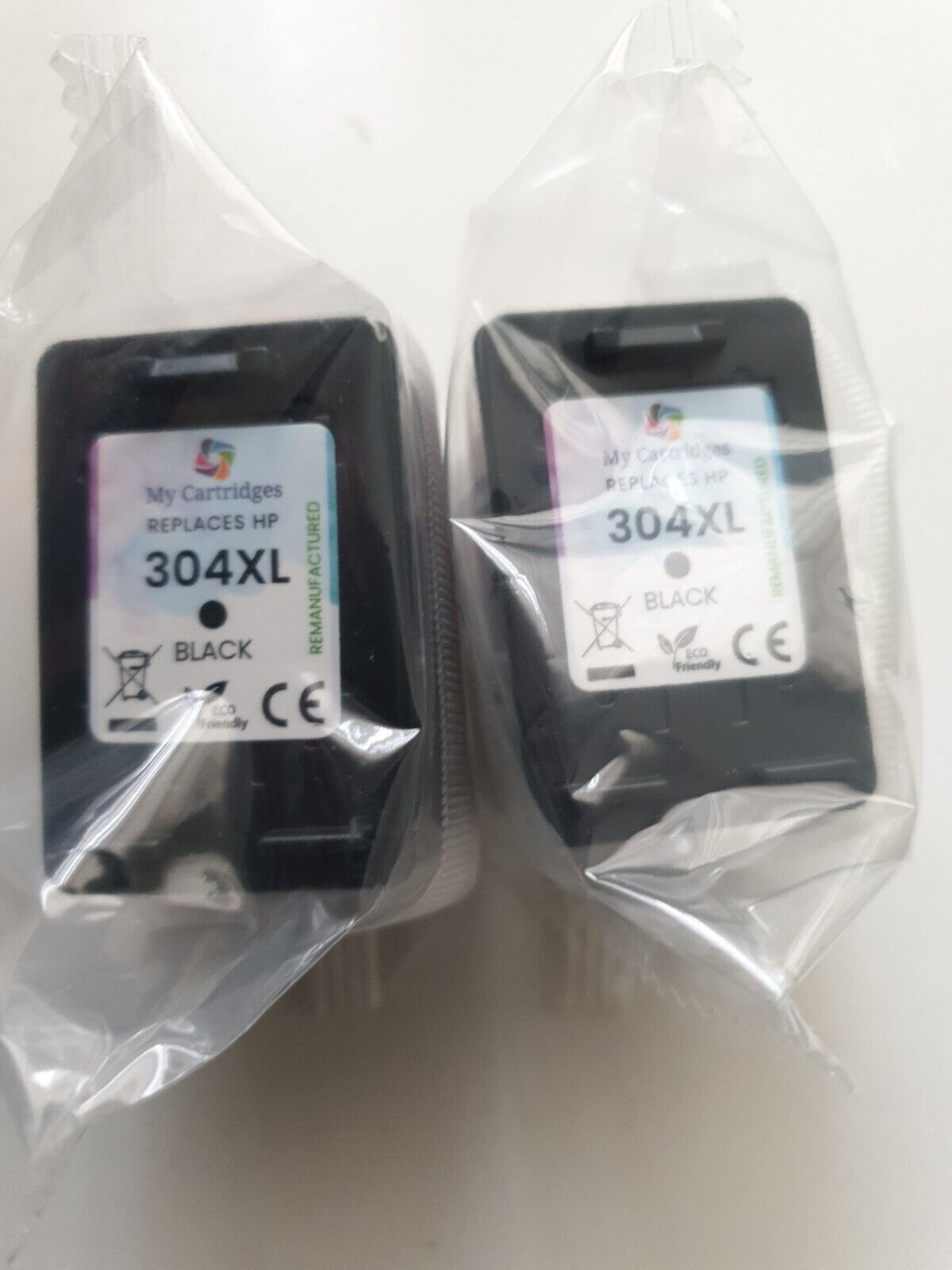 2x Refilled Black Ink Cartridges for HP 304XL - FREE UK DELIVERY! VAT inc.