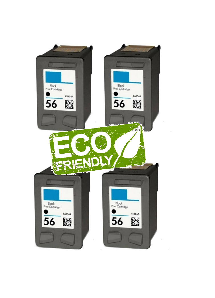 4x HP 56 Black Remanufactured Ink Cartridges - FREE UK DELIVERY! - VAT inc.