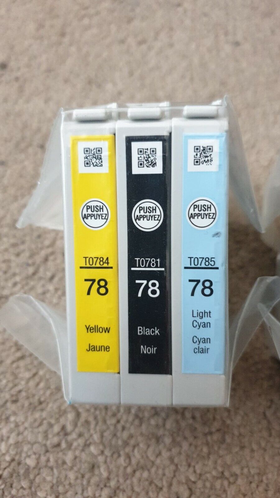 6x Genuine Epson 78 (T0781 T0782 T0783 T0784 T0785 T0786) ink cartridges