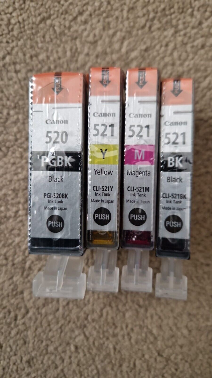 4x Genuine Canon PG-520 + CLI-521 Ink Cartridges - FREE UK DELIVERY! VAT inc.
