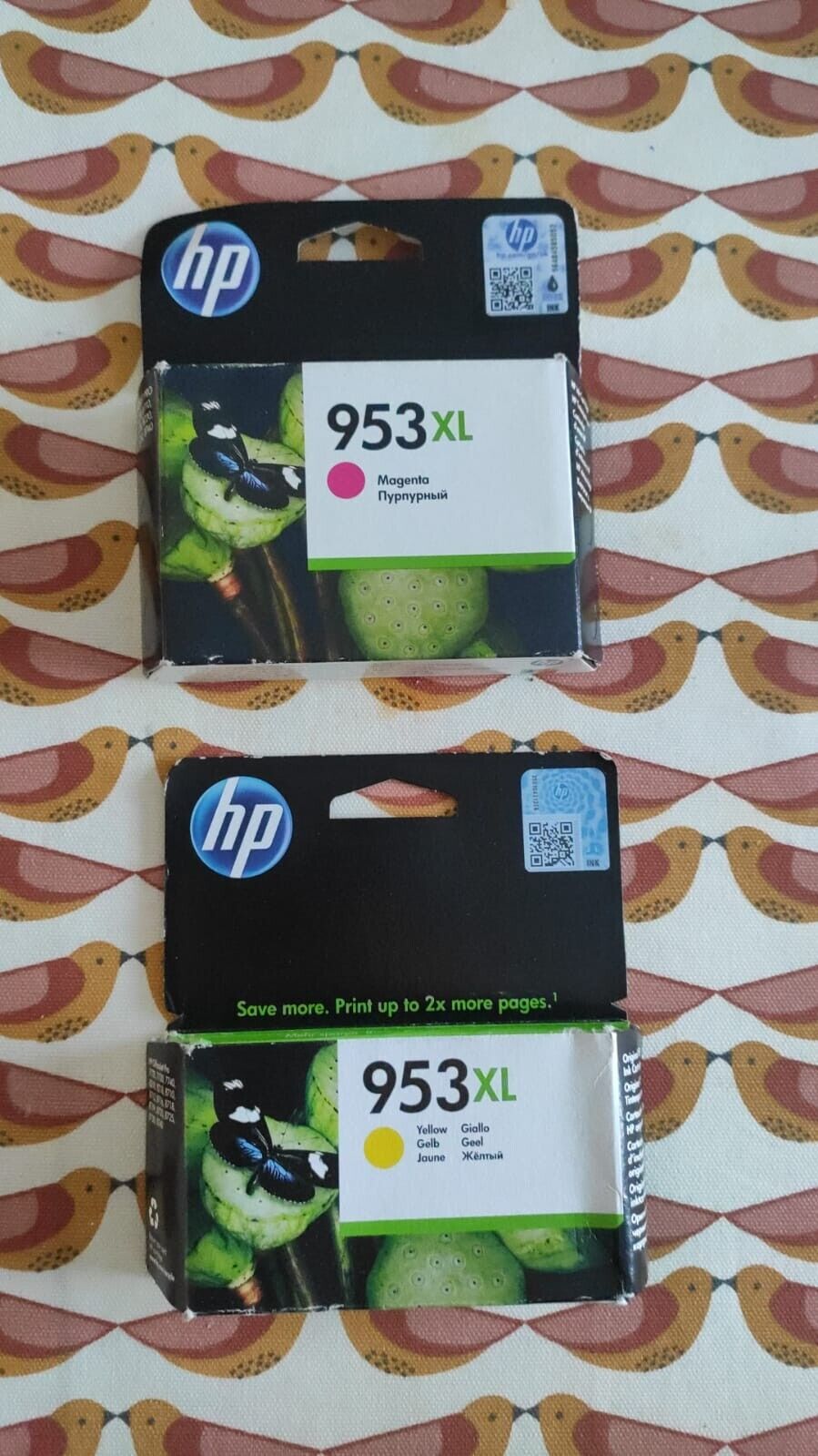 Genuine HP 953XL Magenta and Yellow ink cartridges - FREE UK DELIVERY! VAT inc.