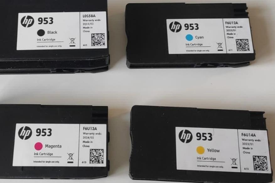 4x Genuine HP 953 ink cartridges (NO BOX) - FREE UK DELIVERY! VAT included