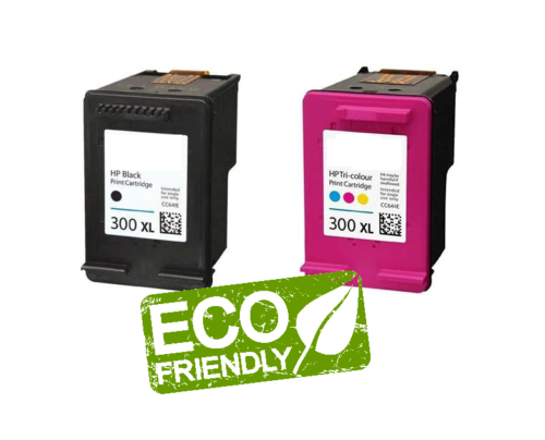 HP 300XL Black & Colour Remanufactured Ink Cartridges - FREE UK DELIVERY!