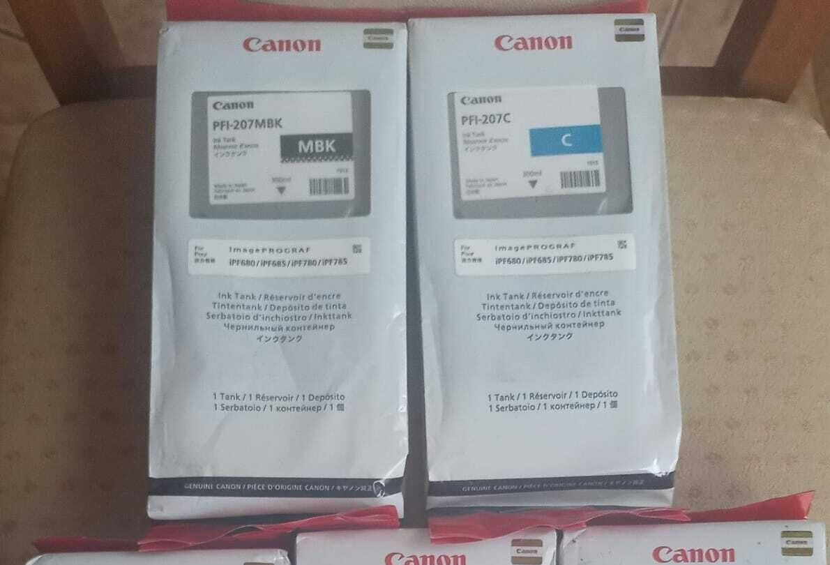 5x Genuine Canon PFI-207 ink cartridges (300ml) - FREE UK DELIVERY - VAT inc.