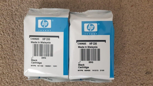 2x Genuine HP 336 Black Ink Cartridges (C9362EE) - FREE UK DELIVERY - VAT inc.