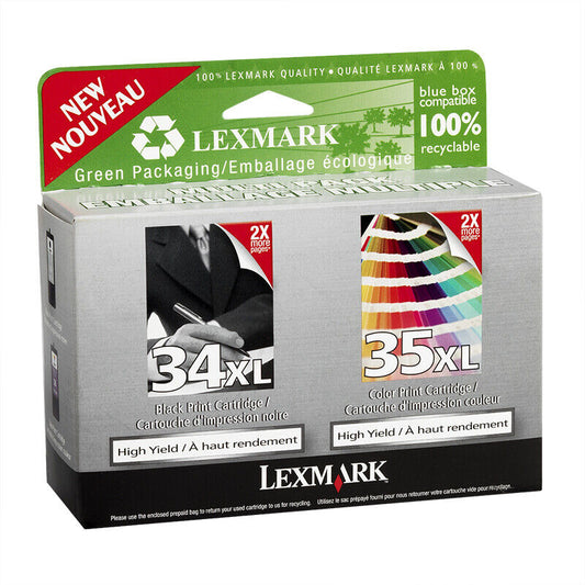 Genuine Lexmark 34XL & 35XL Black & Colour Ink Cartridges - FREE UK DELIVERY!
