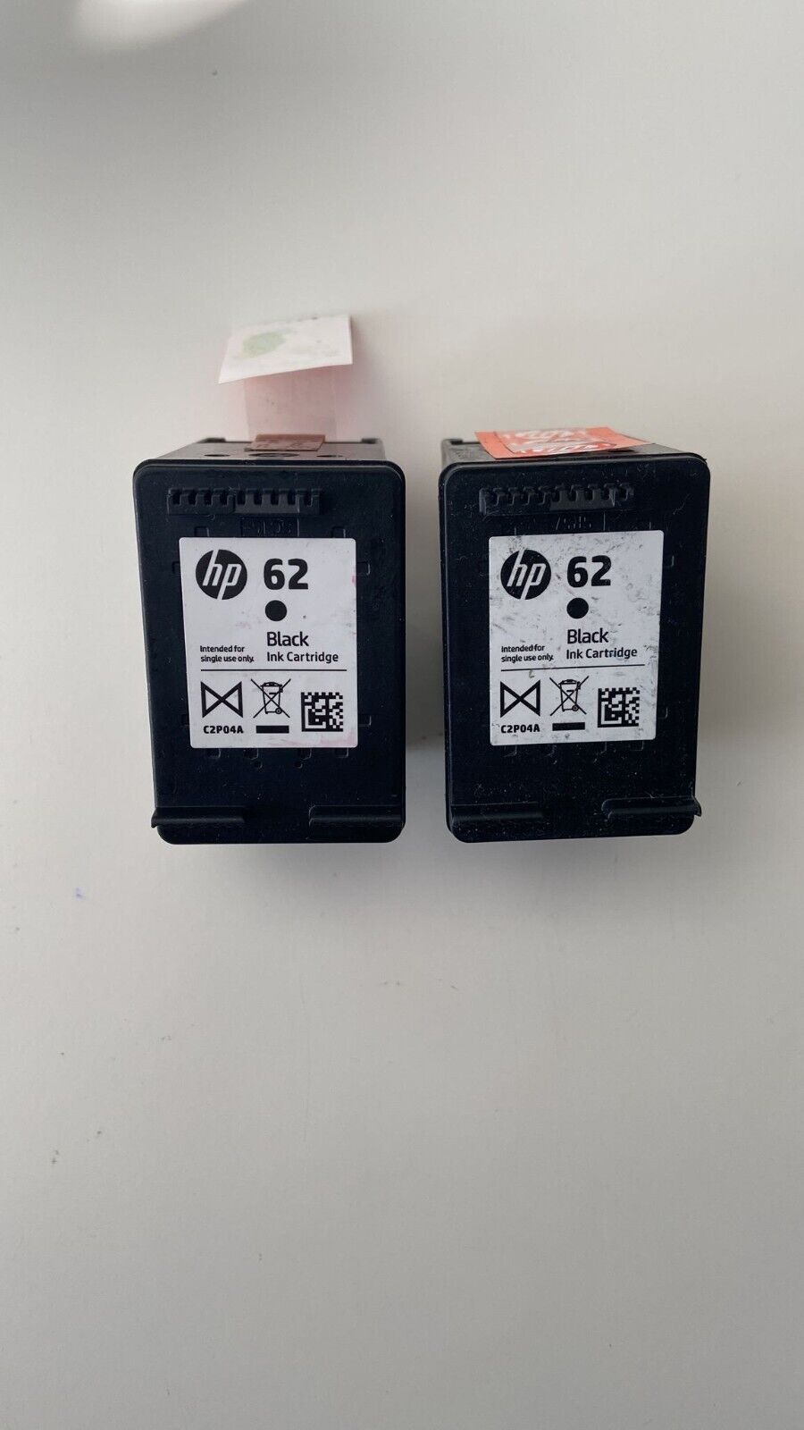 2x UNBOXED HP 62 Black Ink Cartridges (C2P04A) FREE UK DELIVERY! - VAT inc.