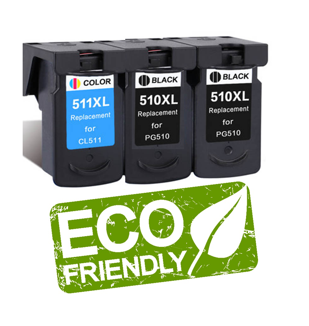 Canon PG-510 Black + 2x CL-511 Colour Remanufactured Ink Cartridges