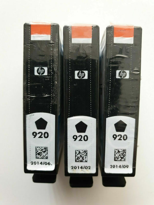 3x HP 920 Black ink cartridges (CD971AE) - FREE DELIVERY! - VAT included