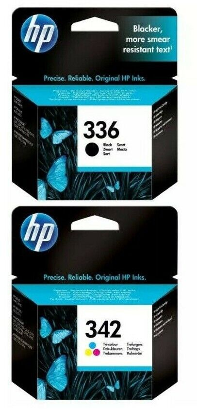 Genuine HP 336 & HP 342 Black & Tri-Colour Ink Cartridges (C9362EE - C9361EE)
