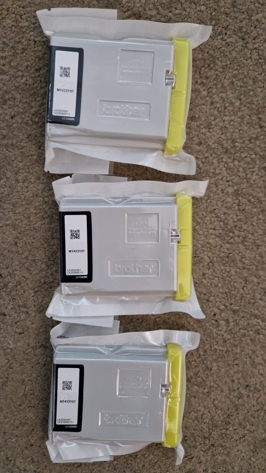 3x Genuine Brother LC1000 Black ink cartridges (LC-1000BK) - FREE UK DELIVERY!