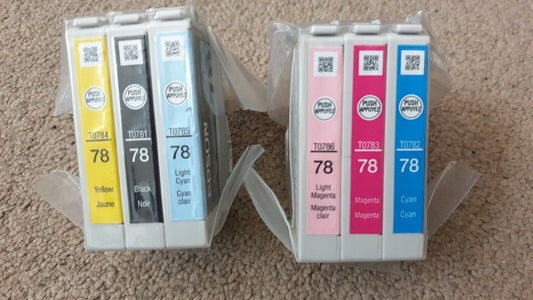 6x Genuine Epson 78 (T0781 T0782 T0783 T0784 T0785 T0786) ink cartridges