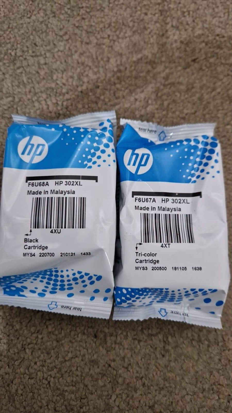 Genuine HP 302XL Black & Colour Ink Cartridges - FREE UK DELIVERY! VAT included