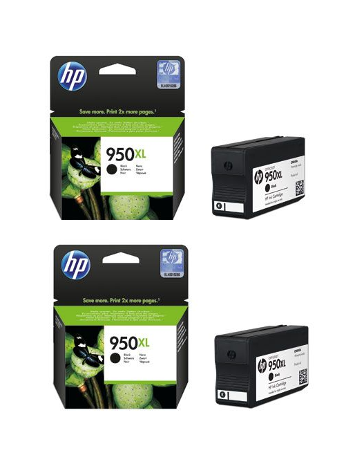 2x Genuine HP 950XL Black ink cartridges (NO BOX) - CN045AE - FREE UK DELIVERY!