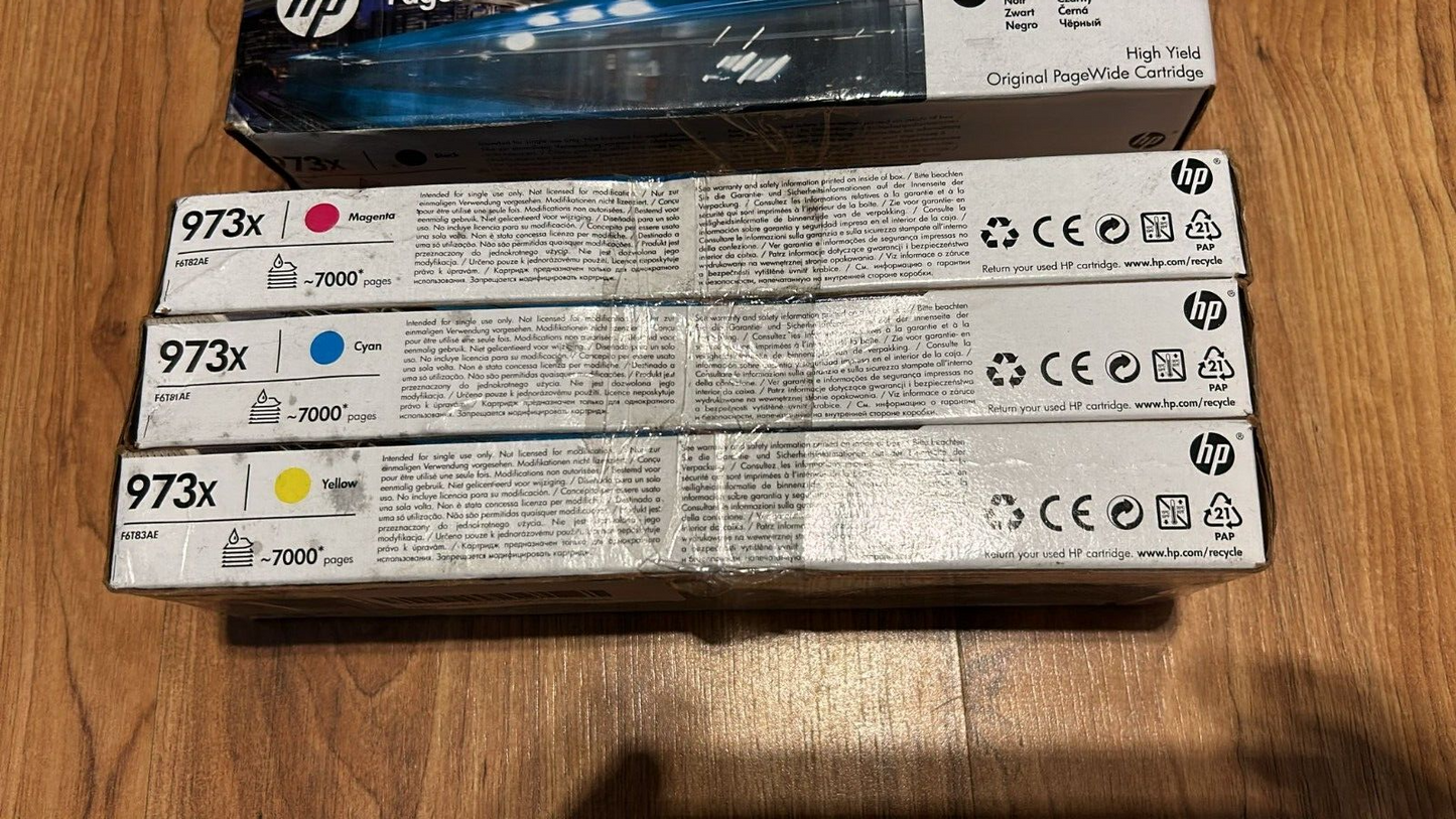 4x Genuine HP 973X PageWide Ink Cartridges - FREE UK DELIVERY! VAT included