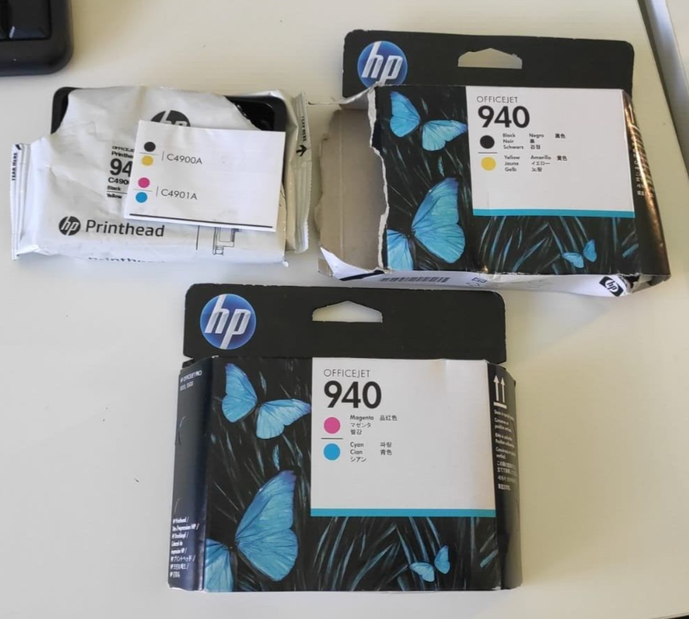 UNBOXED HP 940 Printheads set Black/Yellow + Cyan/Magenta (C4900A C4901A) - VAT