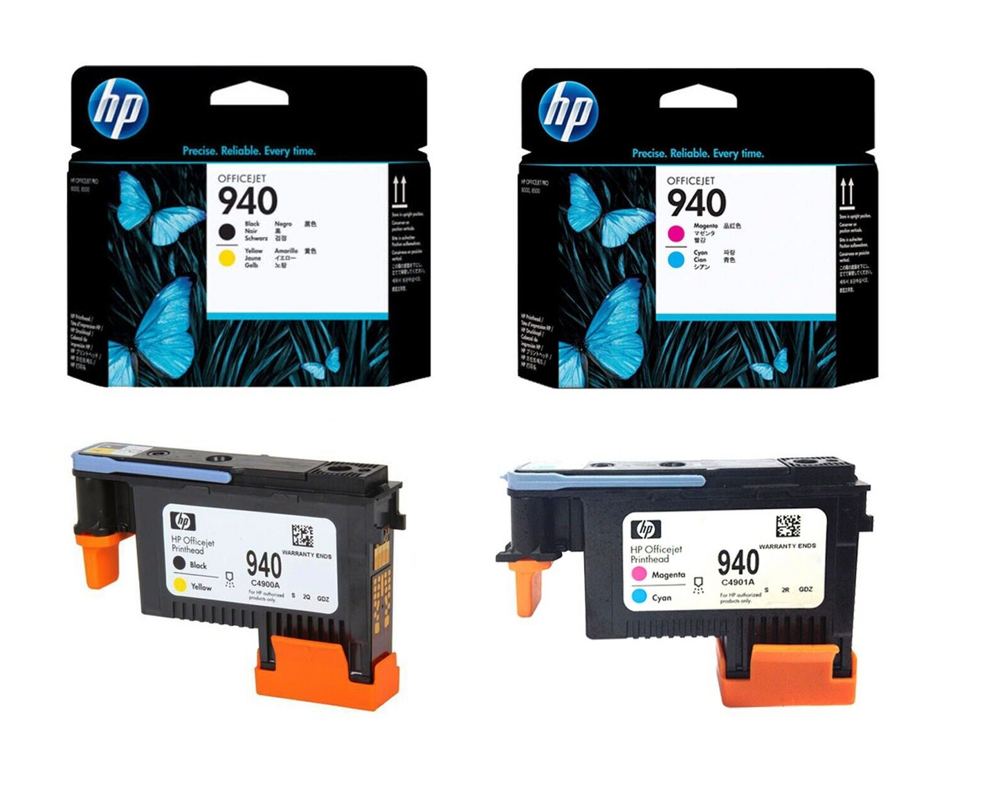 UNBOXED HP 940 Printheads set Black/Yellow + Cyan/Magenta (C4900A C4901A) - VAT