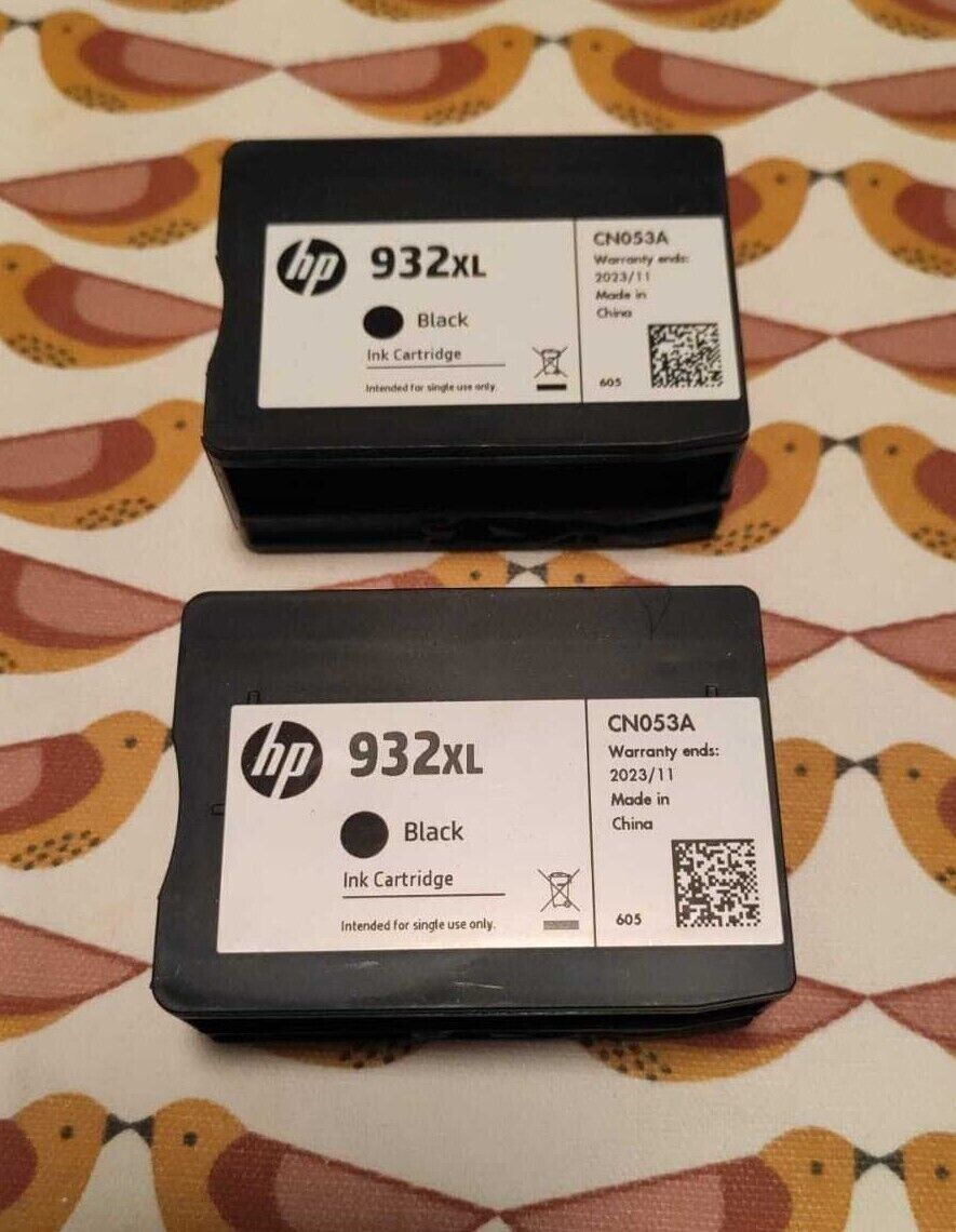 2x Genuine HP 932XL Black ink cartridges (NO BOX) - CN053AE - FREE UK DELIVERY!