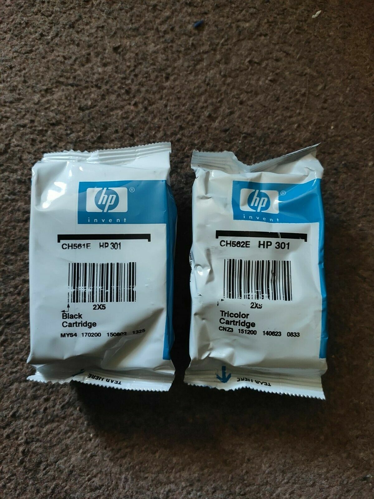 Genuine HP 301 Black and Colour Ink Cartridges (CH561EE + CH562EE)