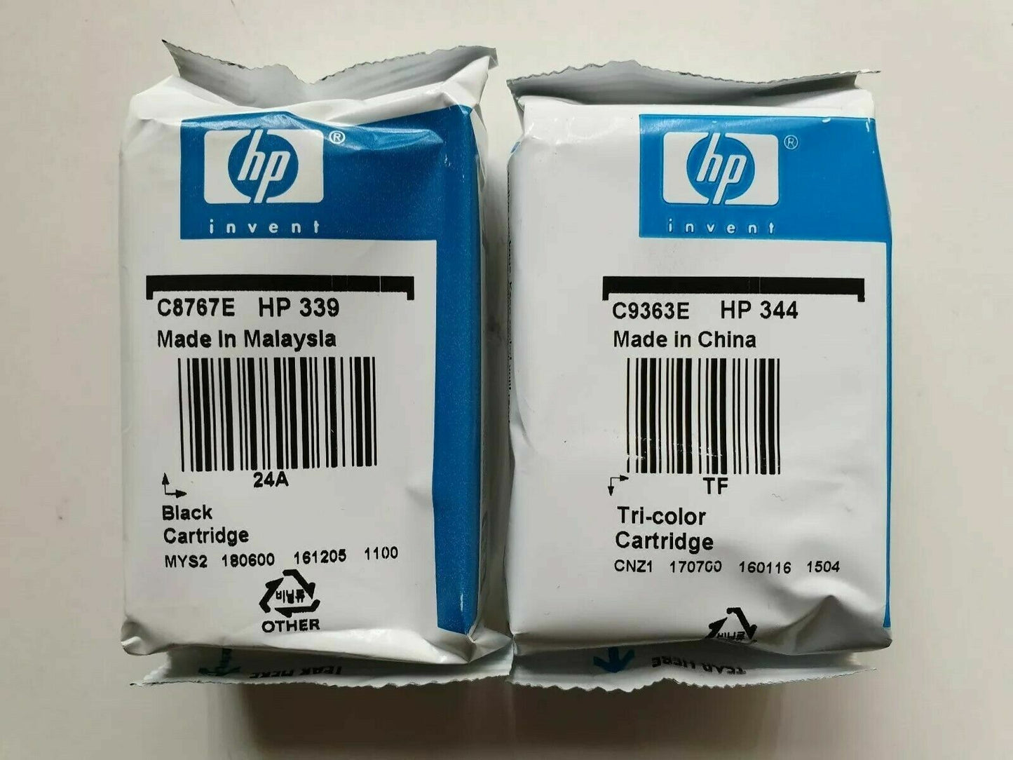 Genuine HP 339 + 344 Black & Colour Ink Cartridges - C8767E/C9363E FREE DELIVERY