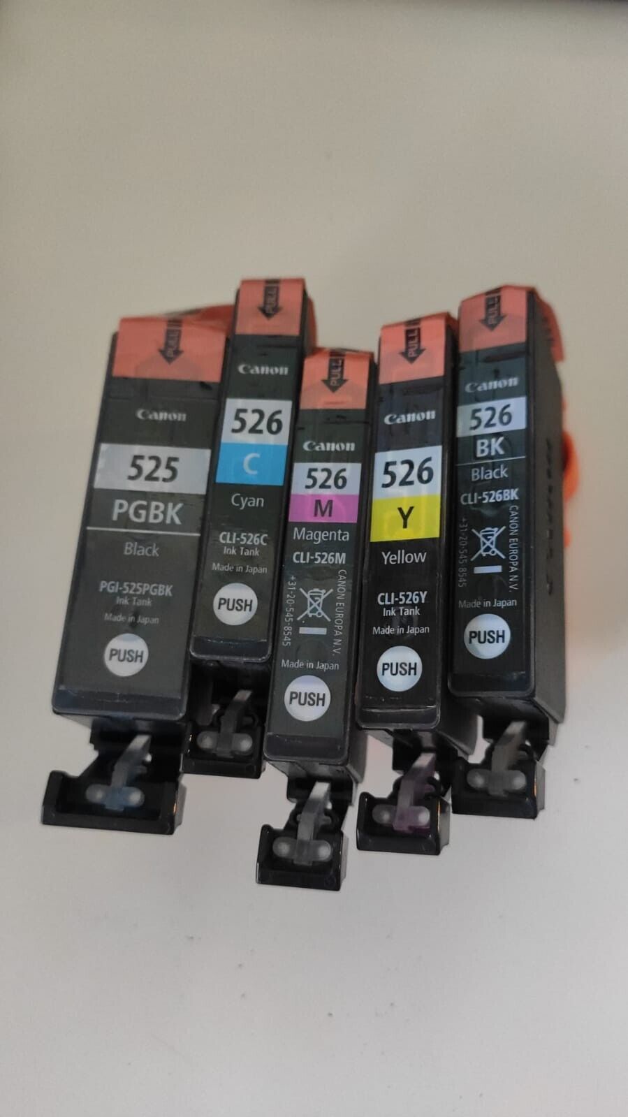 UNBOXED Canon PGI-525 Black + CLI-526 Cyan Magenta Yellow Black Ink Cartridges
