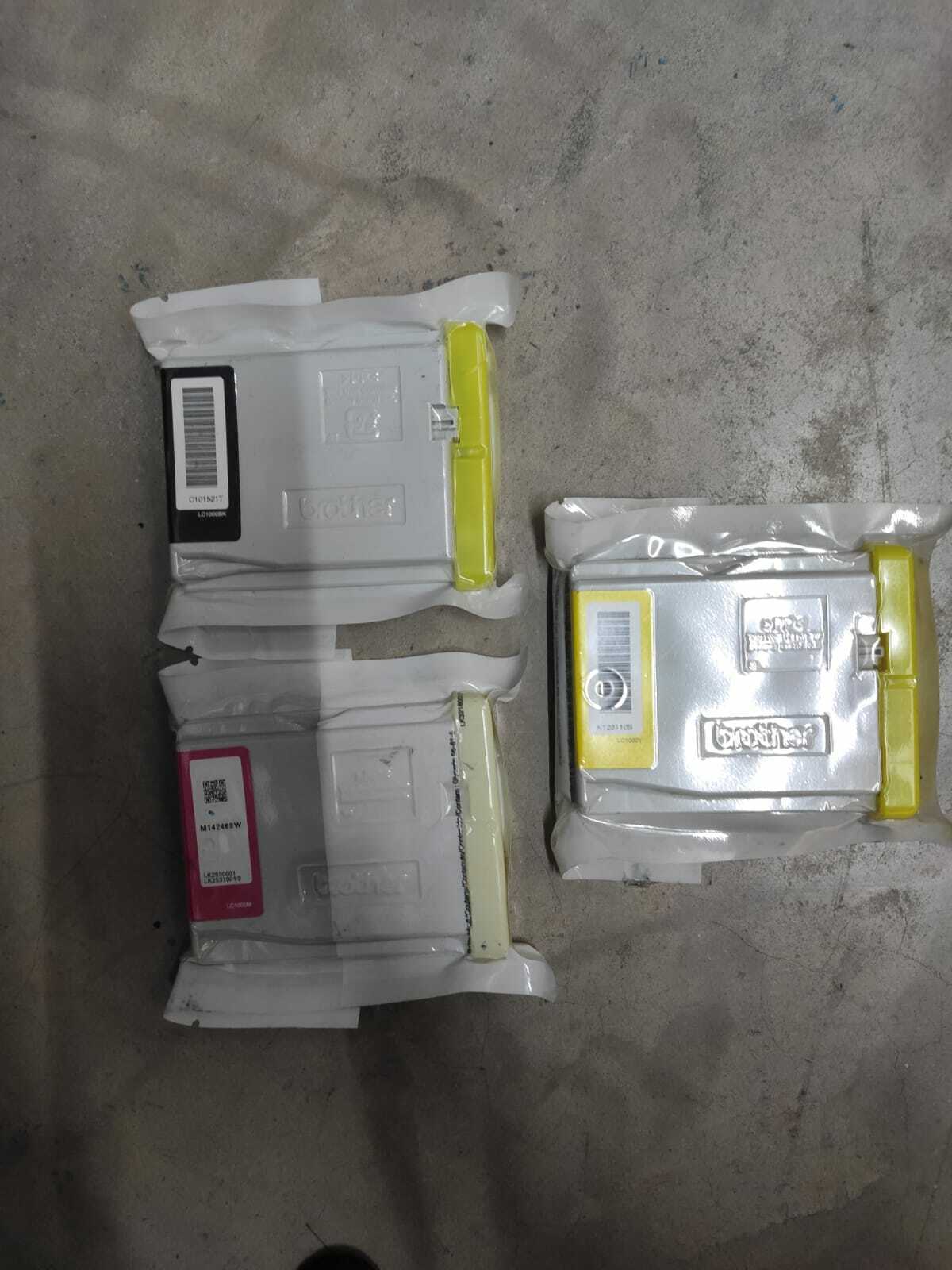 3x Genuine Brother LC1000 Black, Magenta, Yellow ink cartridges - LC1000VALBP