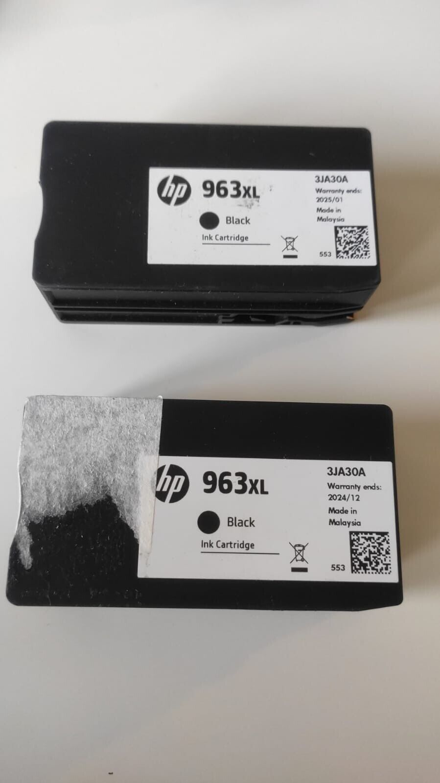2x Genuine HP 963XL Black Ink Cartridges (NO BOX) 3JA30AE - FREE UK DELIVERY!