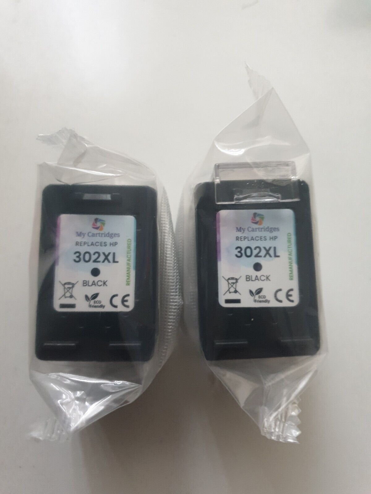 2x Refilled Black Ink Cartridges for HP 302XL - FREE UK DELIVERY! - VAT inc.