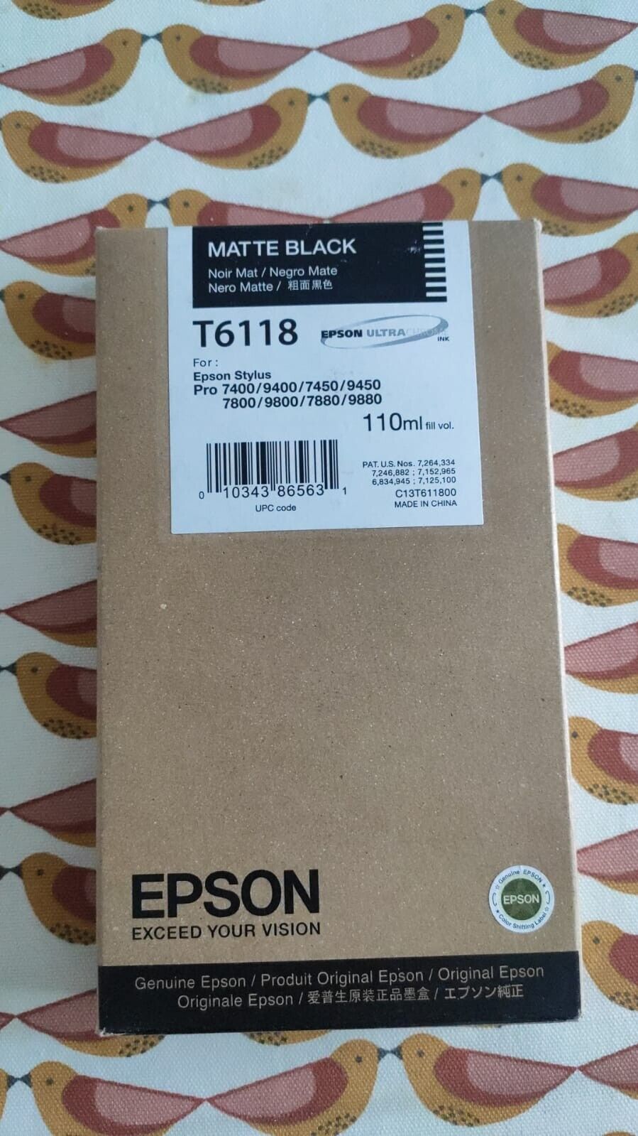 Genuine Epson T6118 Matte Black Ink Cartridge (C13T611800) - FREE UK DELIVERY!