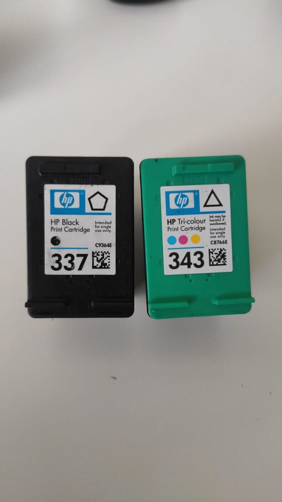 UNBOXED HP 337 + 343 Black & Tri-Colour Ink Cartridges (C9364E C8766E) - VAT inc