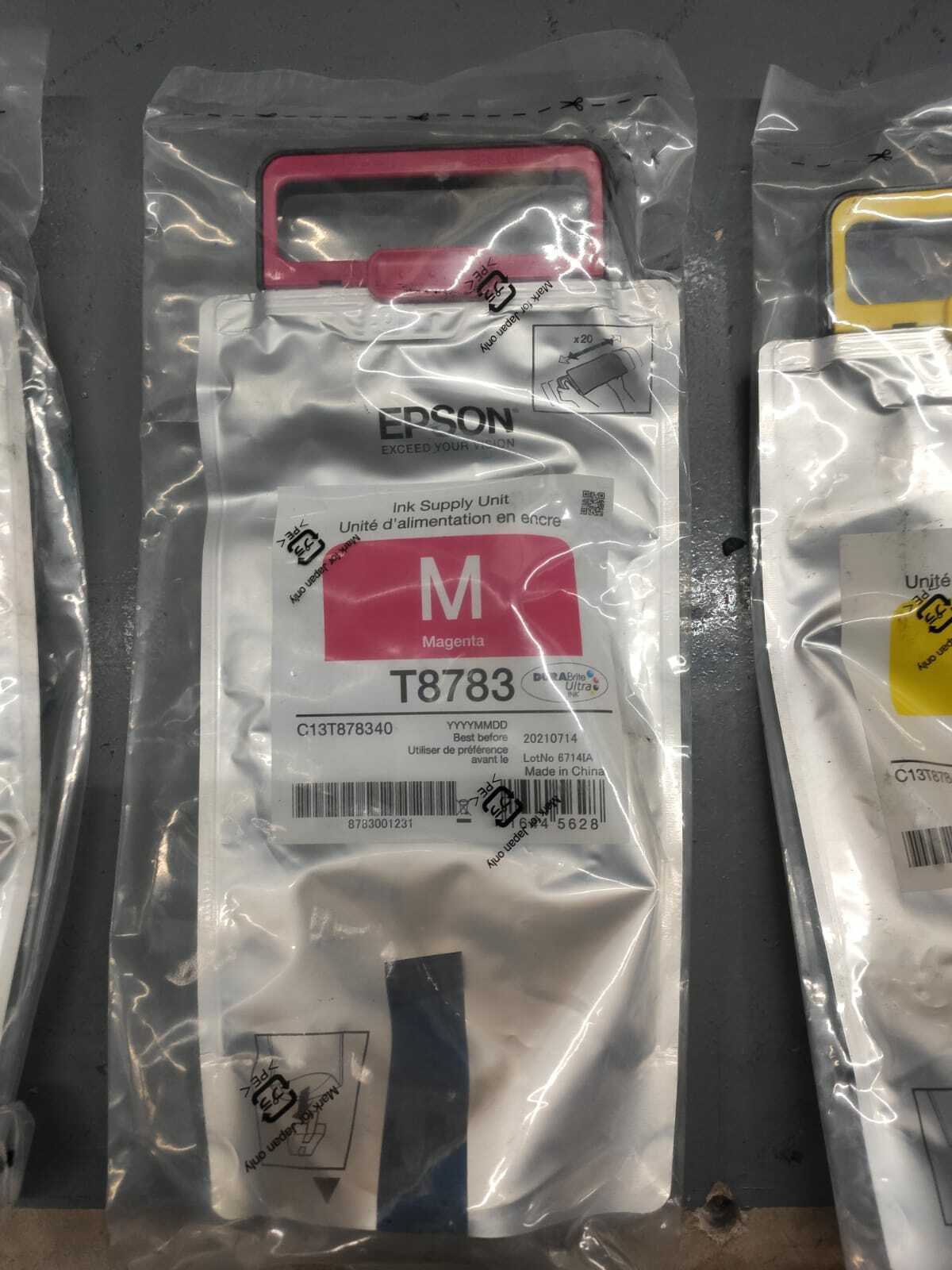 Genuine Epson T8782 T8783 T8784 Cyan/Magenta/Yellow XXL WF-R5190/WF-R5690
