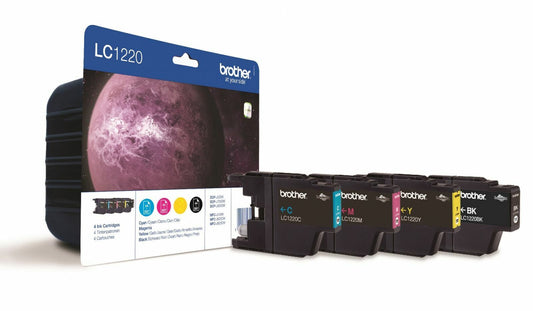 Genuine Brother LC1220 Set of 4 Ink Cartridges - FREE UK DELIVERY - VAT included