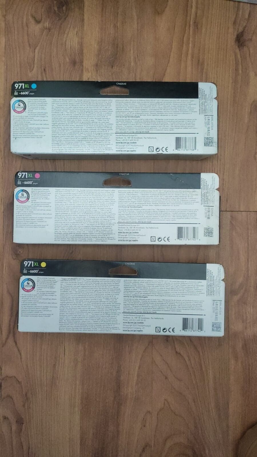 Genuine HP 971XL Cyan Magenta Yellow ink cartridges - FREE UK DELIVERY! VAT inc.