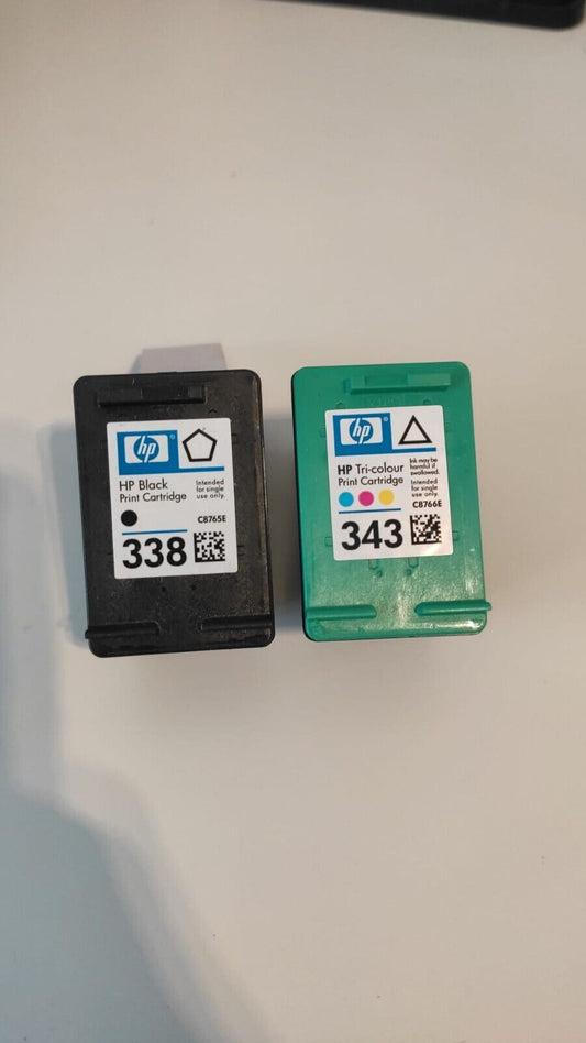 UNBOXED HP 338 + 343 Black & Tri-Colour Ink Cartridges (C8765EE + C8766EE) - VAT