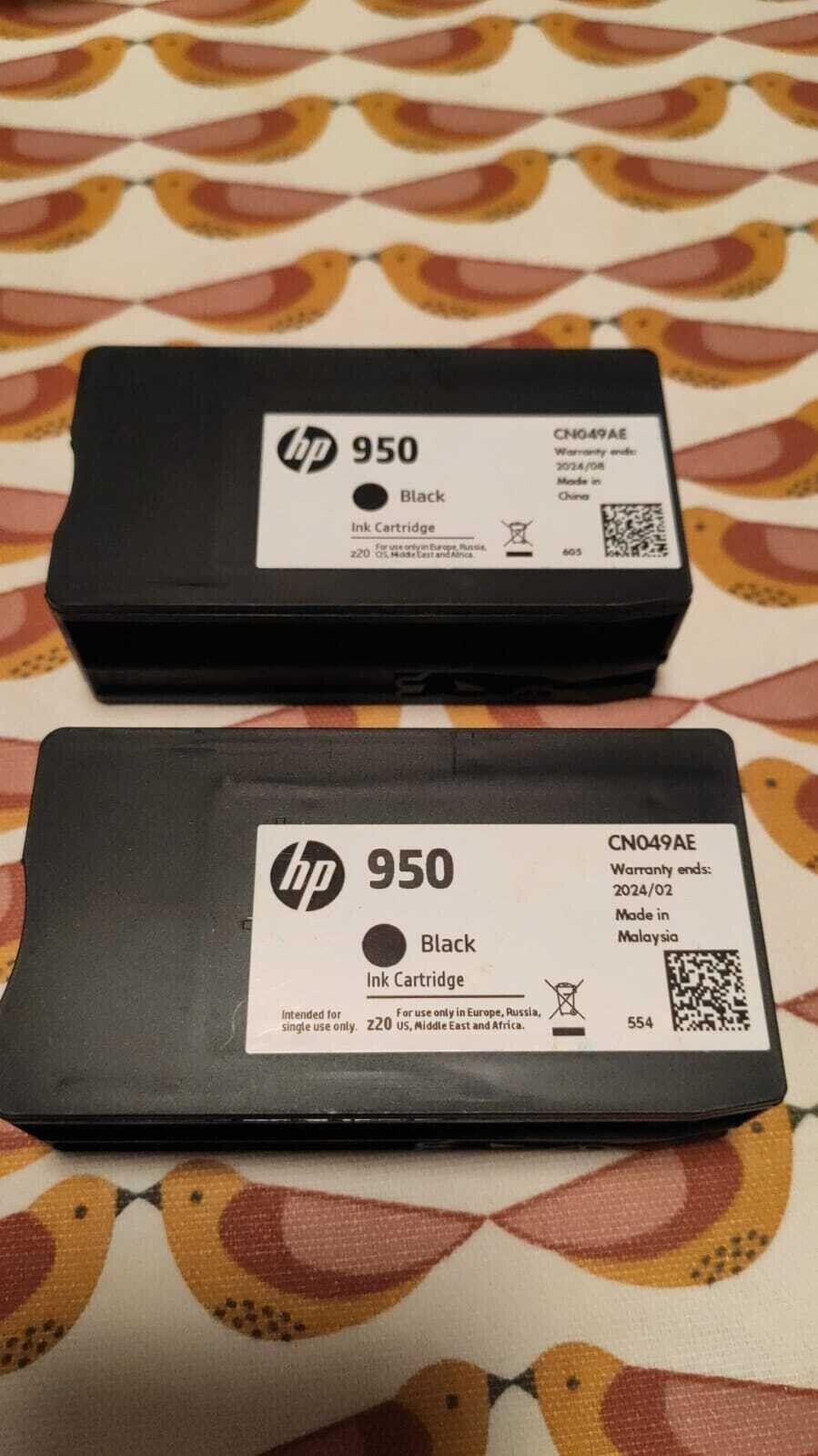 2x Genuine HP 950 Black ink cartridges (NO BOX) - CN049AE - FREE UK DELIVERY!
