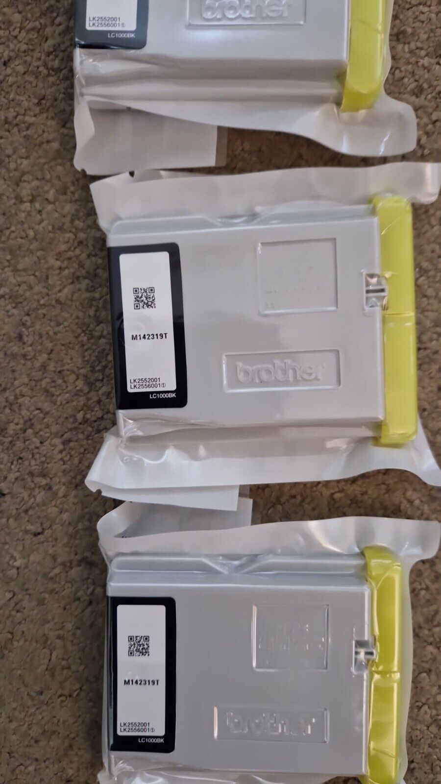 3x Genuine Brother LC1000 Black ink cartridges (LC-1000BK) - FREE UK DELIVERY!