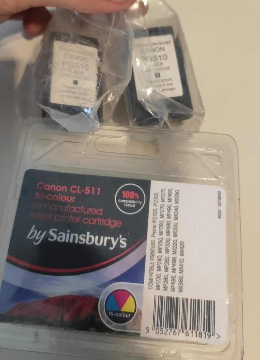 Canon PG-510 Black + 2x CL-511 Colour Remanufactured Ink Cartridges